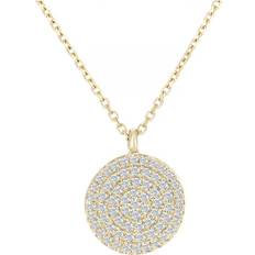 Diamant L'Eternel Diamant L'Eternel Womens 9ct Yellow Gold Diamond Cluster Pendant Necklace P 1/2