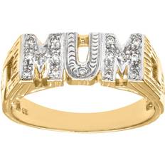 Diamant L'Eternel Diamant L'Eternel Womens 9ct Yellow Gold Ladies Stone Set Mum Fancy Ring