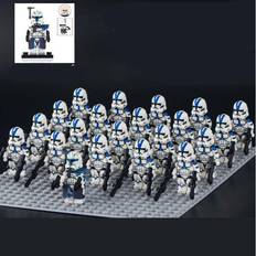 Sunvivid Rex 501st 21pcs/set Fit Lego Star Wars Rex 332nd 501st Clone Troopers Kids Gifts Toys Base Plate Included