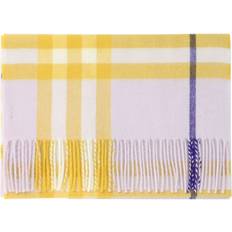 Burberry Scarfs Burberry Purple & Yellow Check Cashmere Scarf HAZE UNI