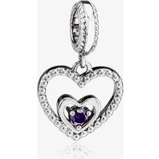 Amethyst Charms & Pendants Rosa Lea February Birthstone Heart Dangle Charm AM-2THB004204-Purple