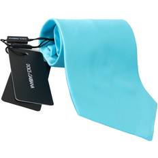 Blue - Men Bow Ties Dolce & Gabbana Light Blue Wide Mens Necktie Accessory 100% Silk Tie