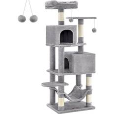 Feandrea Cat Tree with 5 Scratching Posts 2 Platforms 2 Cat Dens L