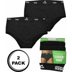 Black - Men Knickers D555 D555 Plus Thompson Y-Front Briefs 2-Pack Black 6XL, Colour: