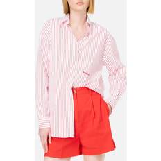 Pinko Bridport Seersucker Rigato Striped Cotton-Seersucker Shirt