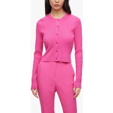 Hugo Boss M Cardigans Hugo Boss Fahara Ribbed Cardigan, Pink