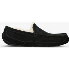 UGG Mens Black Ascot Logo-embroidered Suede Slippers Eur Men