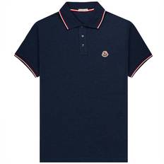 Moncler L Tops Moncler Polo Shirt with Logo Insert - Dark Blue