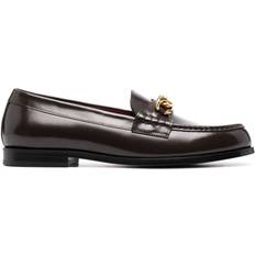 Valentino Low Shoes Valentino Men's Brass Logo Chain Loafer Brown