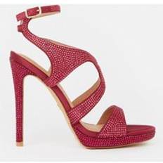 Karen Millen Heatseal Detailed Platform Heel Burgundy