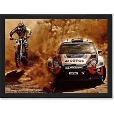 ARTERY8 Motocross Bike Rally Car Dirt Race Black Framed Art 23.4x32.3cm