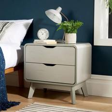Home Source Nordica 2 Light Grey Bedside Table 40x55cm