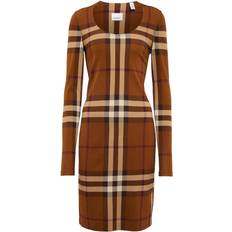 Checkered - XL Dresses Burberry Exaggerated Check Midi Dress - Dark Birch/Brown
