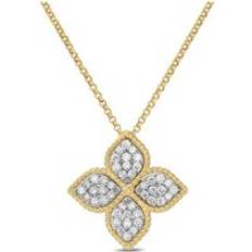 Roberto Coin Princess Flower Pendant Necklace - Gold/Diamonds