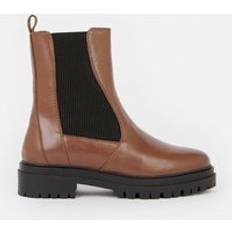 Karen Millen Leather Chunky Chelsea Boot Brown