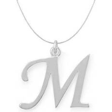 Precious Stars Precious Stars in. Sterling Silver Initial Letter Pendant with 0.70 mm Thin Box Chain