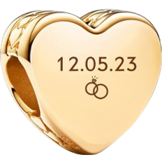 Gold Plated - Women Charms & Pendants Pandora Engravable Heart Charm - Gold