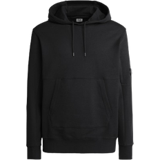 C.P. Company Diagonal Raised Fleece Hoodie - Black