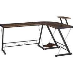 Homcom Industrial L Shaped Rustic Brown Writing Desk 115x155cm