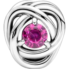 Pandora October Birthstone Eternity Circle Charm - Silver/Pink