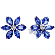 Pandora Sparkling Herbarium Cluster Stud Earrings - Silver/Blue