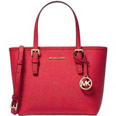 Michael Kors Jet Set Travel Extra Small Saffiano Leather Top Zip Tote Bag - Bright Red