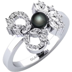 Glamira Stria Ring - White Gold/Sapphire/Pearl