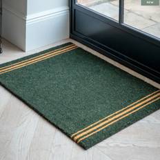 Green Entrance Mats Garden Trading Triple Stripe Doormat Forest Green