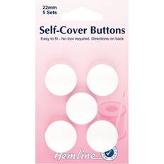 Sewing Supplies Hemline Self-Cover Buttons 22mm White