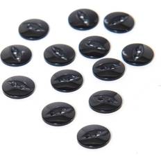 Buttons Hemline Black Basic Fish Eye Button 13 Pack