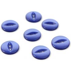Sewing Supplies Hemline Pack of Eight Royal Blue Buttons Blue