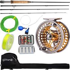 Sougayilang Sougayilang Fly Fishing Rod Reel Combos with Lightweight Portable Fly Rod and CNC-machined Aluminum Alloy Fly Reel,Fly Fishing Complete Starter Package