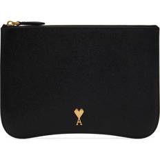 Unisex Clutches Ami Paris Black Pouch BLACK/BRASS/0015 UNI