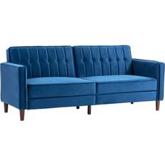 Homcom Convertible Futon Blue Sofa 189cm 3 Seater