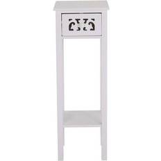 Living and Home Slim Accent White Small Table 25x25cm