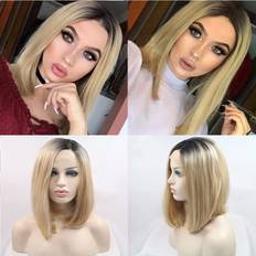 Blonde Wigs Short Bob Wig Ombre BlondeHeat Root Blonde