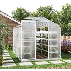 LivingAndHome Transparent Hobby Greenhouse Aluminium