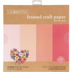 Lia Griffith Frosted Craft Paper, 12" x 12" Melon Pack 20 Sheets