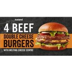Iceland 4 Beef Double Cheese Burger 454g