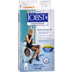 Jobst SupportWear Knee High Stockings 8-15 mmHg Ultra Sheer Silky Beige, Medium, 1 Pair Pack of 5