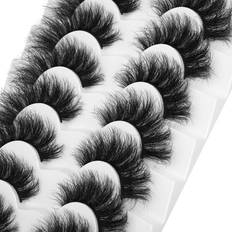 Best False Eyelashes Shein 7 Pairs Faux Mink Lashes Fluffy False Eyelashes Thick Volume Dramatic Cat Eye Lashes Long Strip Wispy Lashes Pack