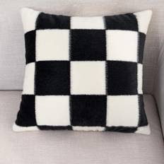 Shein 1pc Checkerboard Pattern Plush Cushion Multi-purpose