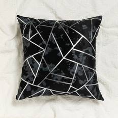 Shein Metallic Silver Geometric Cushion Cover Filler Multifärgad