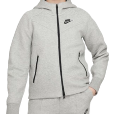 Girls - L Children's Clothing Nike Girl's Sportswear Tech Fleece Full-Zip Hoodie - Dark Gray Heather/Black/Black