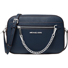 Michael Kors Jet Set Large Saffiano Leather Crossbody Bag - Navy