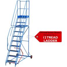 Loops 12 Tread Mobile Warehouse Stairs Anti Slip Steps 4m Portable Safety Ladder