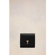 Ami Paris Black Compact Wallet - BLACK/BRASS/0015 UNI
