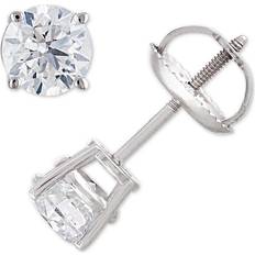 Macy's Stud Earrings 1ct - White Gold/Diamonds