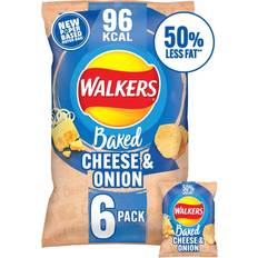 Walkers Baked Cheese & Onion Snacks Crisps 22g 6pack