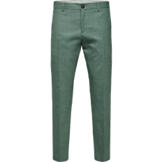 Men - Wool Trousers & Shorts Selected Oasis Slim Fit Suit Trousers - Light Green Melange